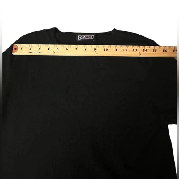 Lands End Classic Contemporary Cashmere Short sleeve Sweater Black Luxury - Picture 4 of 10